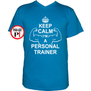 edző póló personal training világos kék
