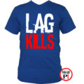 gamer póló lag kills kék