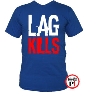 gamer póló lag kills kék