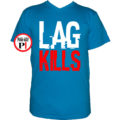 gamer póló lag kills világos kék
