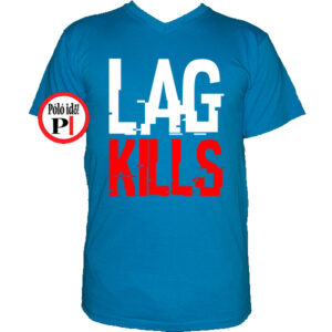 gamer póló lag kills világos kék