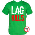 gamer póló lag kills zöld