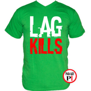 gamer póló lag kills zöld