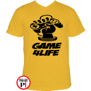 gamer pólók game for life citrom