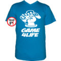 gamer pólók game for life világos kék