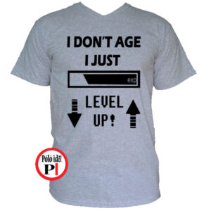 gamer pólók level up szürke
