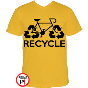 biciklis póló recycle citromságra