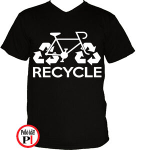 biciklis póló recycle fekete