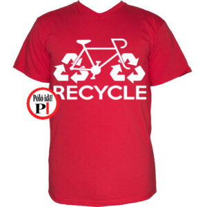 biciklis póló recycle piros