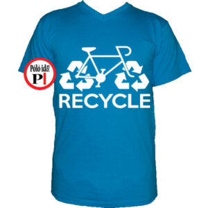 biciklis póló recycle világos kék