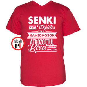 kamionos póló tökéletes piros