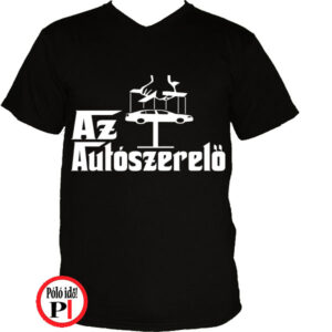 autószerelő póló keresztapa fekete