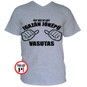jóképű vasutas póló szürke
