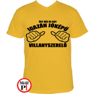 Jóképű villanyszerelő póló citrom