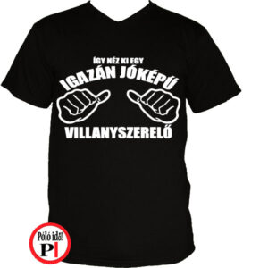 Jóképű villanyszerelő póló fekete
