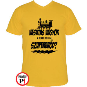 szuper vasutas póló citrom