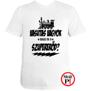 szuper vasutas póló fehér