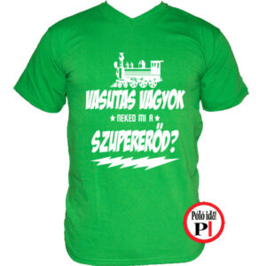 szuper vasutas póló zöld