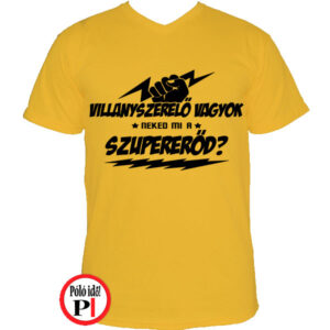 szuper villanyszerelő póló citrom