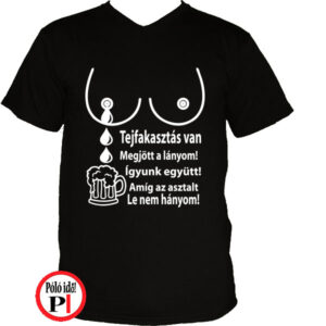Igyunk tejfakasztó póló fekete