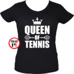 teniszpóló queen fekete