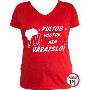 varázsló pultos póló piros