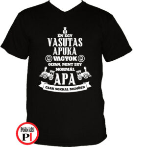 vasutas apa póló fekete