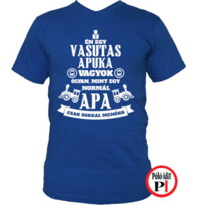 vasutas apa póló kék