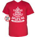 vasutas apa póló piros