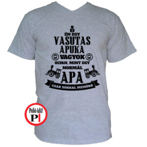 vasutas apa póló szürke