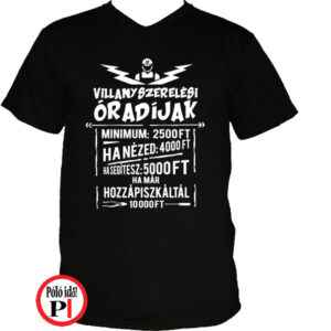 vicces villanyszerelő póló fekete