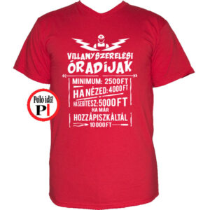 vicces villanyszerelő póló piros