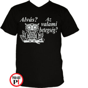 vicces alvós férfi póló fekete