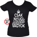 Csak nyugi autószerelő női póló fekete