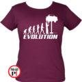 Evolúció autószerelő női póló burgundi