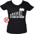 Evolúció autószerelő női póló fekete