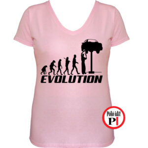 Evolúció autószerelő női póló pink