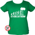Evolúció autószerelő női póló zöld