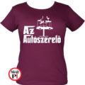 Keresztapa autószerelő női póló burgundi