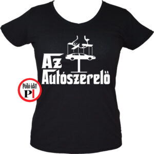 Keresztapa autószerelő női póló fekete