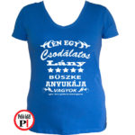 büszke anya családi póló kék