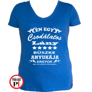 büszke anya családi póló kék