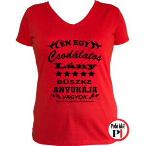 büszke anya családi póló piros
