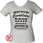 büszke anya családi póló szürke