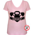 edző póló kettlebell női pink