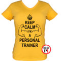 edző női póló personal training citrom