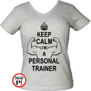 edző női póló personal training szürke