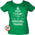 edző női póló personal training zöld