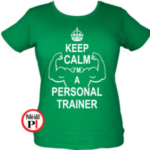 edző női póló personal training zöld