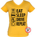 Eat Sleep Drive női póló citrom
